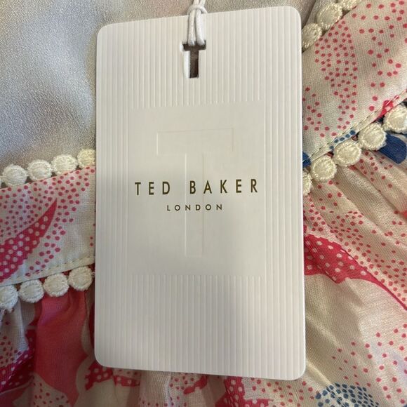 NWT Ted Baker Tabitha Pink Floral Tiered Full Mini Skirt Size 2 - Picture 10 of 12